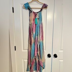 Tiare Hawaii NWT tie dye high low dress